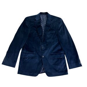 Michael Kors Mens Kent Classic Fit Velvet Sport Coat Navy Blue 40R